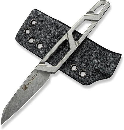 SENCUT TEXO Neck Knife SW S23095-2 - 9Cr18MoV Blade, 5 Inch Overall Skeletonized One Piece Handle Kydex Neck Sheath by SENCUT