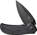 SENCUT Hyrax Linerlock Black S23097-1 - 3.38 Inch 9Cr18MoV Blade, Black G10 Handle, Extended Tang, Thumb Stud by SENCUT