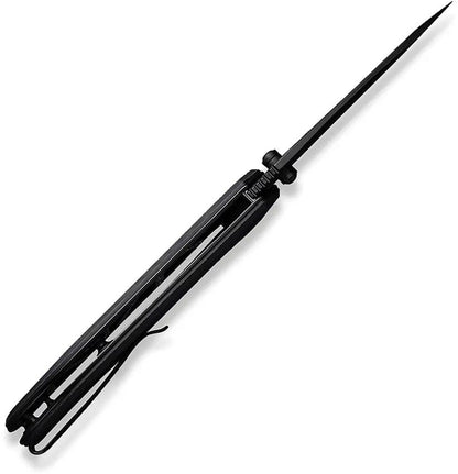 SENCUT Hyrax Linerlock Black S23097-1 - 3.38 Inch 9Cr18MoV Blade, Black G10 Handle, Extended Tang, Thumb Stud by SENCUT