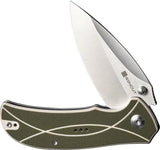 SENCUT Hyrax Linerlock Knife - Green Ivory G10 Handle with Satin 9Cr18MoV Blade and Pocket Clip by SENCUT