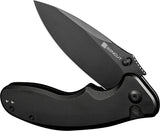 SENCUT Cybrix Button Lock - 9Cr18MoV Stainless Blade Black Stonewash Aluminum Handle by SENCUT