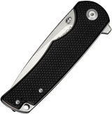 SENCUT Practical Linerlock S24019-1 - 3.63in Satin 9Cr18MoV Drop Point Blade Black G10 Handle by SENCUT