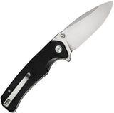 SENCUT Skarnax Linerlock Black S24025-1 - Durable Satin 3.75in Drop Point Blade Knife by SENCUT