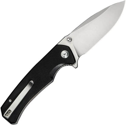 SENCUT Skarnax Linerlock Black S24025-1 - Durable Satin 3.75in Drop Point Blade Knife by SENCUT