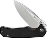 SENCUT Skarnax Linerlock Black S24025-1 - Durable Satin 3.75in Drop Point Blade Knife by SENCUT
