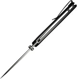 SENCUT Skarnax Linerlock Black S24025-1 - Durable Satin 3.75in Drop Point Blade Knife by SENCUT