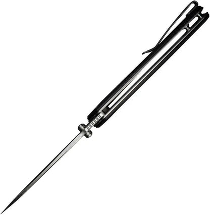 SENCUT Skarnax Linerlock Black S24025-1 - Durable Satin 3.75in Drop Point Blade Knife by SENCUT