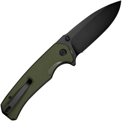 SENCUT Skarnax Linerlock OD Green G10 Handle Knife - 9Cr18MoV Drop Point Blade With Pocket Clip by SENCUT