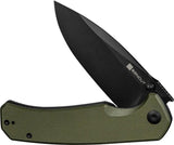 SENCUT Skarnax Linerlock OD Green G10 Handle Knife - 9Cr18MoV Drop Point Blade With Pocket Clip by SENCUT