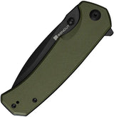 SENCUT Skarnax Linerlock OD Green G10 Handle Knife - 9Cr18MoV Drop Point Blade With Pocket Clip by SENCUT