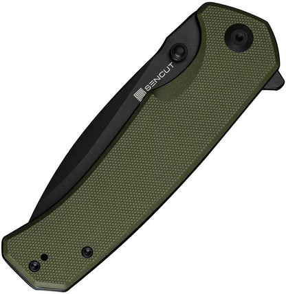 SENCUT Skarnax Linerlock OD Green G10 Handle Knife - 9Cr18MoV Drop Point Blade With Pocket Clip by SENCUT