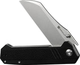 SENCUT Draxor Linerlock - Satin 9Cr18MoV Blade, Black G10 Handle, 5 Inch Closed by SENCUT
