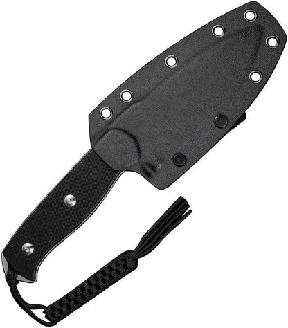 SENCUT Toxodon Fixed Blade - 9Cr18MoV Drop Point, Full Tang, Black G10 Handle, Kydex Sheath by SENCUT