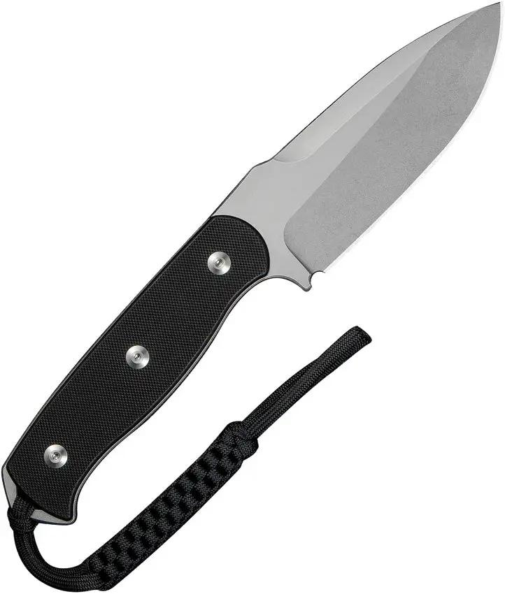 SENCUT Toxodon Fixed Blade - 9Cr18MoV Drop Point, Full Tang, Black G10 Handle, Kydex Sheath by SENCUT