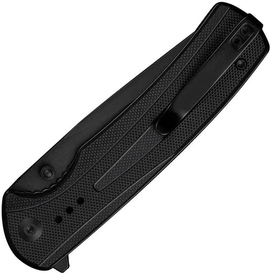 SENCUT Regnator Linerlock - Black G10 Handle and 3.5 Inch 9Cr18MoV Blade with Pocket Clip by SENCUT