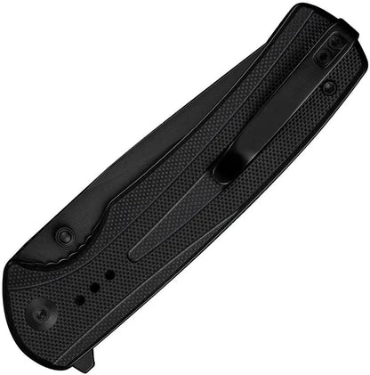 SENCUT Regnator Linerlock - Black G10 Handle and 3.5 Inch 9Cr18MoV Blade with Pocket Clip by SENCUT