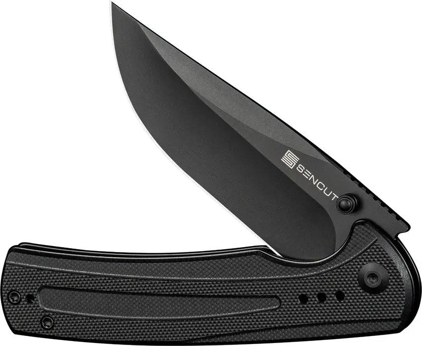 SENCUT Regnator Linerlock - Black G10 Handle and 3.5 Inch 9Cr18MoV Blade with Pocket Clip by SENCUT