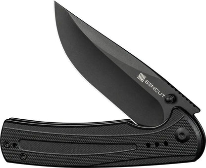 SENCUT Regnator Linerlock - Black G10 Handle and 3.5 Inch 9Cr18MoV Blade with Pocket Clip by SENCUT