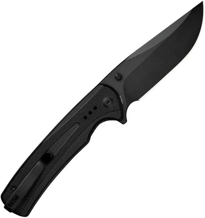 SENCUT Regnator Linerlock - Black G10 Handle and 3.5 Inch 9Cr18MoV Blade with Pocket Clip by SENCUT
