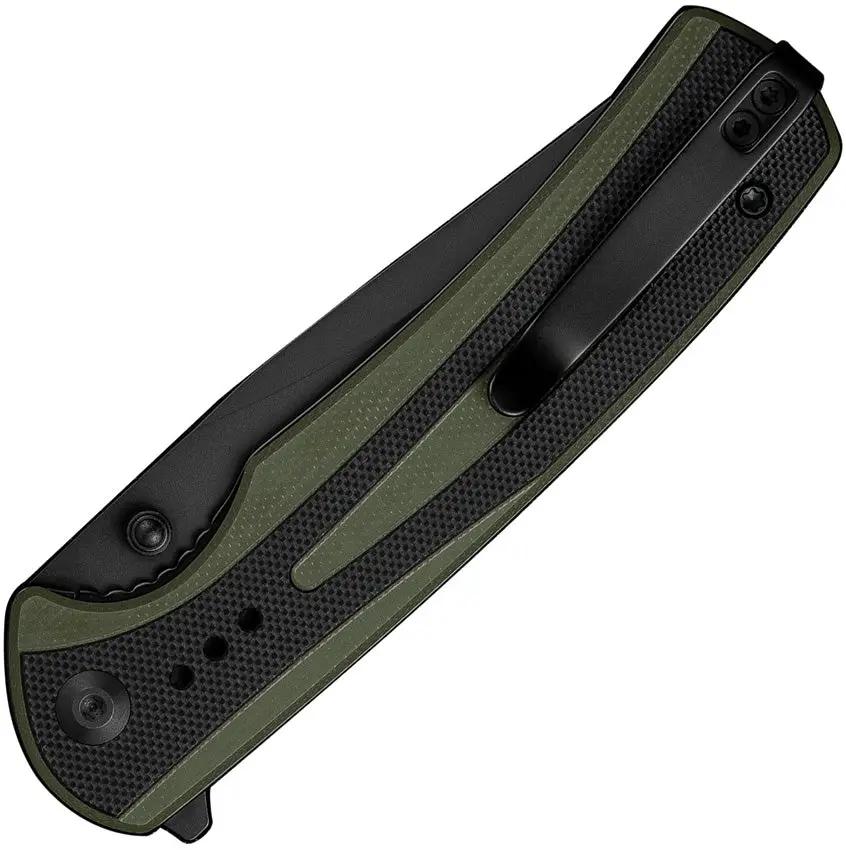 SENCUT Regnator Linerlock OD Black - 3.5 Inch 9Cr18MoV Clip Point Blade With G10 Handle And Pocket Clip by SENCUT