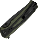 SENCUT Regnator Linerlock OD Black - 3.5 Inch 9Cr18MoV Clip Point Blade With G10 Handle And Pocket Clip by SENCUT