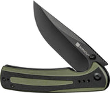 SENCUT Regnator Linerlock OD Black - 3.5 Inch 9Cr18MoV Clip Point Blade With G10 Handle And Pocket Clip by SENCUT