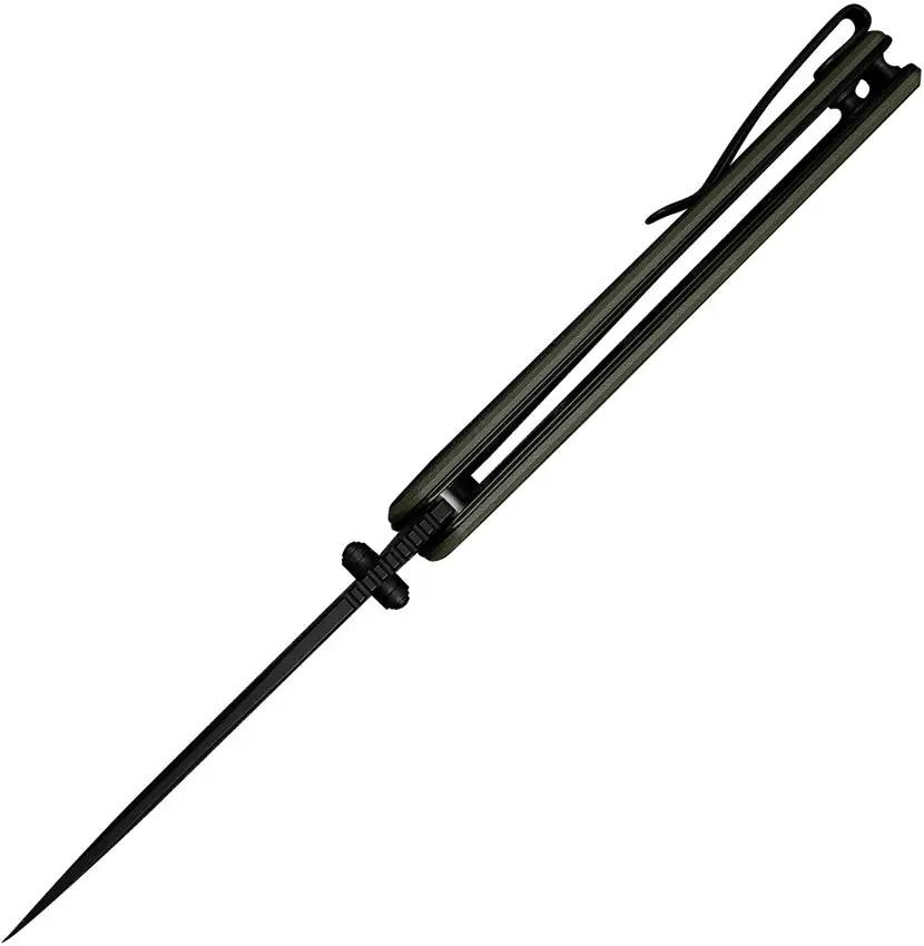 SENCUT Regnator Linerlock OD Black - 3.5 Inch 9Cr18MoV Clip Point Blade With G10 Handle And Pocket Clip by SENCUT