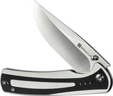 SENCUT Regnator Linerlock Knife - Satin 9Cr18MoV Clip Point Blade White And Black G10 Handle by SENCUT