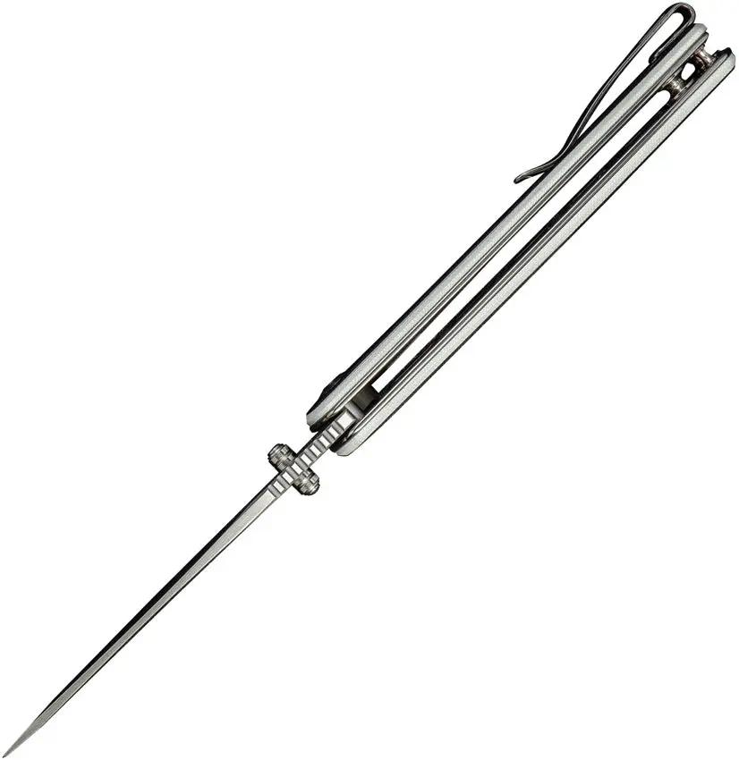 SENCUT Regnator Linerlock Knife - Satin 9Cr18MoV Clip Point Blade White And Black G10 Handle by SENCUT