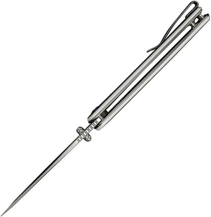 SENCUT Regnator Linerlock Knife - Satin 9Cr18MoV Clip Point Blade White And Black G10 Handle by SENCUT