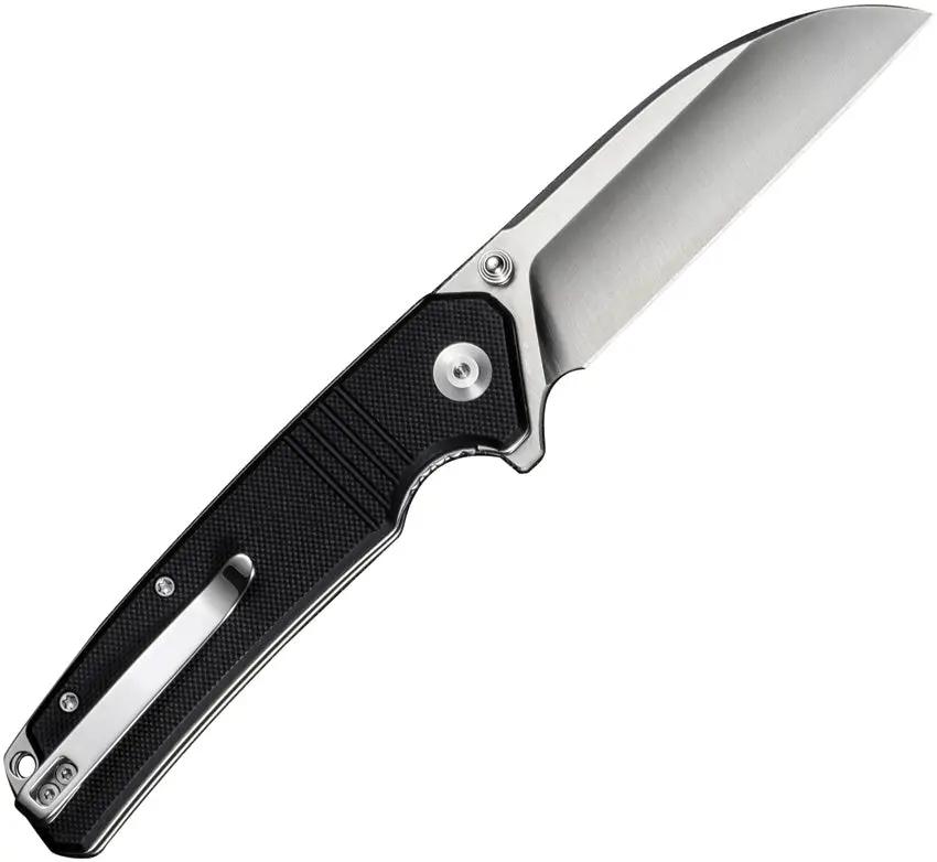 SENCUT Awassi Linerlock Black G10 Handle Three Point Five Inch Satin Blade 9Cr18MoV Sheepsfoot Extended Tang by SENCUT