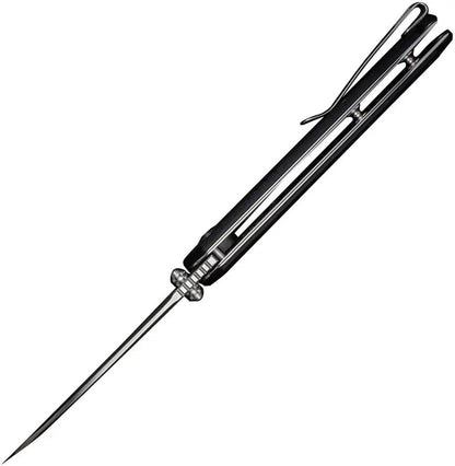 SENCUT Awassi Linerlock Black G10 Handle Three Point Five Inch Satin Blade 9Cr18MoV Sheepsfoot Extended Tang by SENCUT