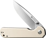 SENCUT Aetheris Linerlock Ivory G10 Knife - Satin 9Cr18MoV Clip Point Blade Extended Tang by SENCUT
