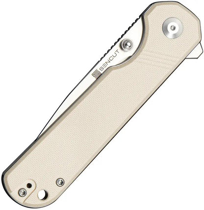 SENCUT Aetheris Linerlock Ivory G10 Knife - Satin 9Cr18MoV Clip Point Blade Extended Tang by SENCUT