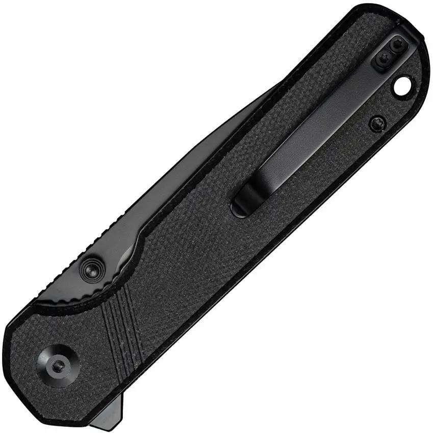 SENCUT Aetheris Linerlock - Black Micarta Handle With 9Cr18MoV Clip Point Blade And Extended Tang by SENCUT