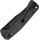 SENCUT Slybolt Crossbar Lock Knife - 9Cr18MoV Stainless Blade Dark Green Canvas Micarta Handle by SENCUT