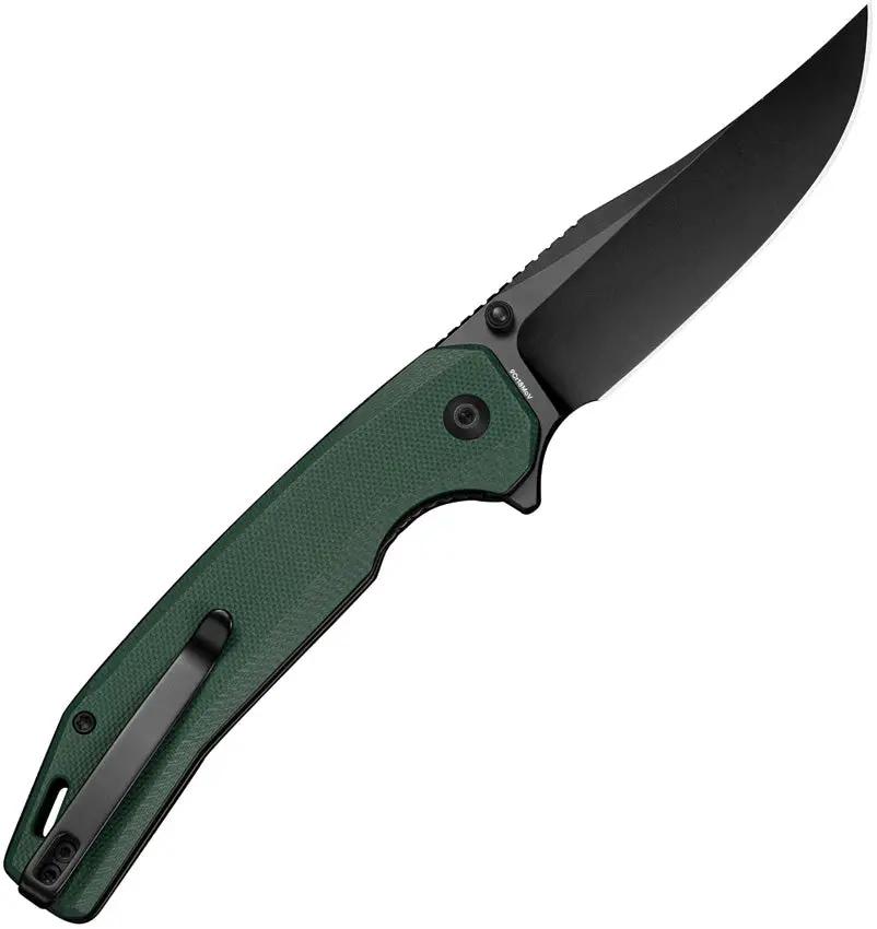 SENCUT Vornix Linerlock Knife - Green G10 Handle 3.63 Inch 9Cr18MoV Blade Extended Tang Clip Point by SENCUT