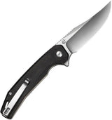 SENCUT Vornix Linerlock Black Canvas Micarta Knife - 9Cr18MoV Clip Point Blade, Thumb Stud, Lanyard Hole, Pocket Clip by SENCUT