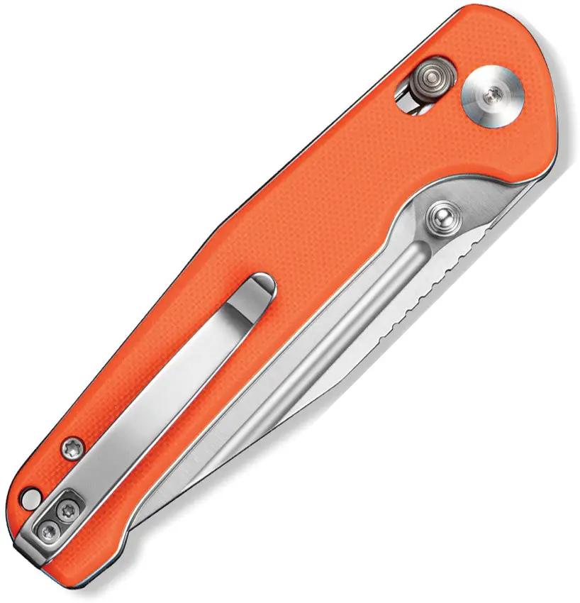 SENCUT Glenspar Crossbar Lock Knife - Durable Orange G10 Handle 3.5 Inch Satin 9Cr18MoV Clip Point by SENCUT