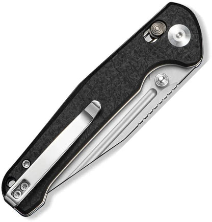 SENCUT Glenspar Crossbar Lock Knife - 9Cr18MoV Clip Point Blade Stonewashed Finish Black G10 Handle by SENCUT