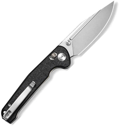 SENCUT Glenspar Crossbar Lock Knife - 9Cr18MoV Clip Point Blade Stonewashed Finish Black G10 Handle by SENCUT