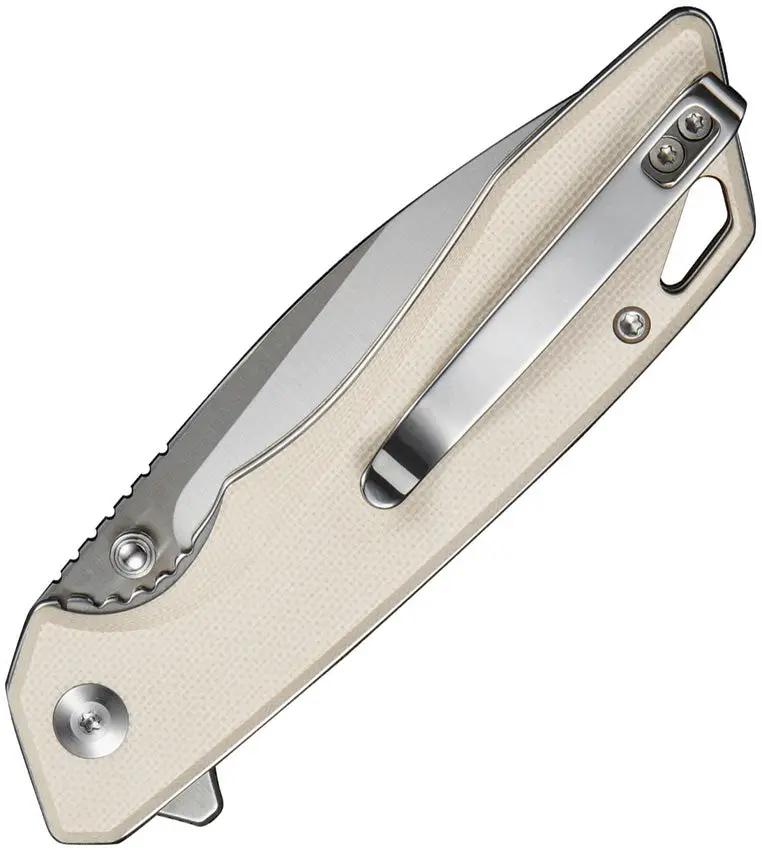 SENCUT Stratex Linerlock Ivory S25055-2 - Ivory G10 Handle With Satin 9Cr18MoV Drop Point Blade by SENCUT