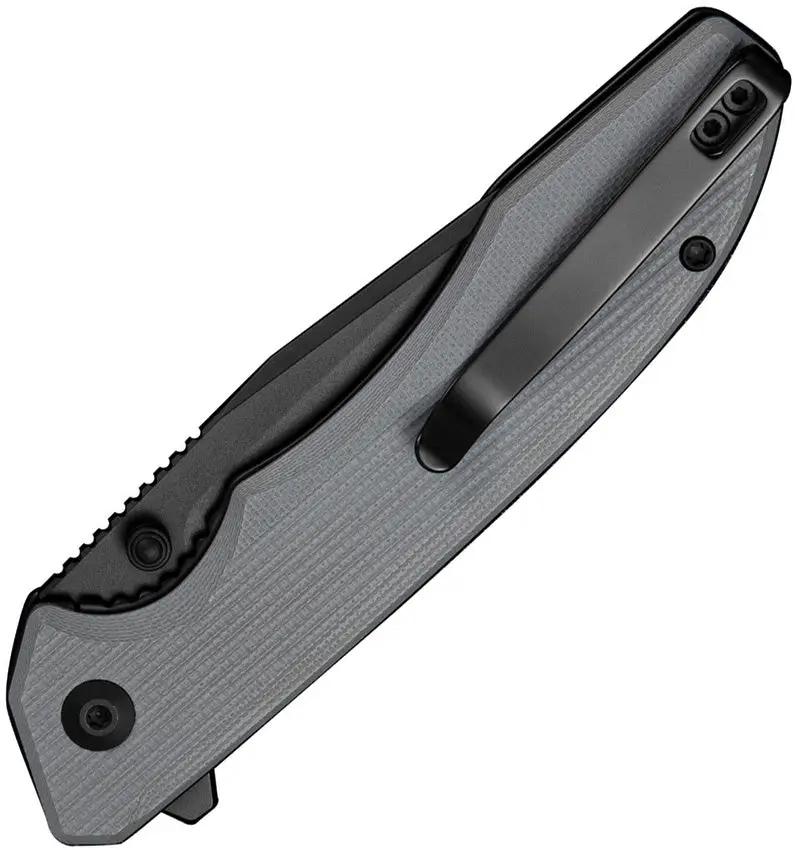 SENCUT Sylor Linerlock Knife - D2 Tool Steel Clip Point With Gray G10 Handle And Extended Tang by SENCUT