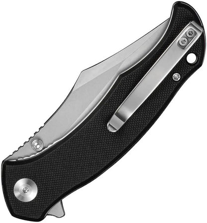 SENCUT Tauron Linerlock - Black G10 Handle D2 Tool Steel Clip Point Knife 3.5 Inch Blade, 4.5 Inch Closed by SENCUT