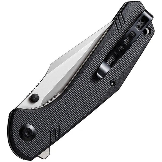 SENCUT Actium Linerlock Knife - D2 Tool Steel Blade, Black G10 Handle, Smooth Caged Bearings by SENCUT