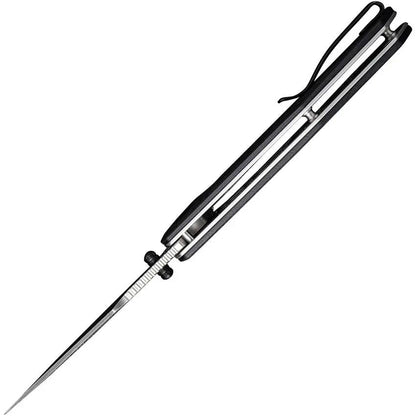 SENCUT Actium Linerlock Knife - D2 Tool Steel Blade, Black G10 Handle, Smooth Caged Bearings by SENCUT