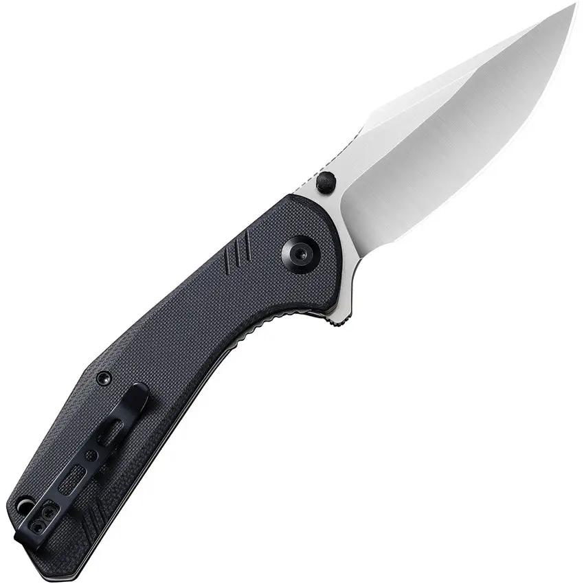SENCUT Actium Linerlock Knife - D2 Tool Steel Blade, Black G10 Handle, Smooth Caged Bearings by SENCUT