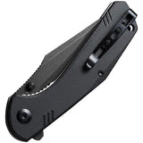 SENCUT Actium Linerlock Black G10 SA02C - Durable D2 Tool Steel Blade With Extended Tang And Locking Performance by SENCUT