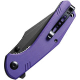 SENCUT Actium Linerlock Purple G10 SA02D - D2 Tool Steel Blade With Extended Tang And Lanyard Hole by SENCUT