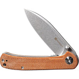 SENCUT Scepter Linerlock - Brown Micarta SA03D With 3In Stonewashed 9Cr18MoV Drop Point Knife by SENCUT